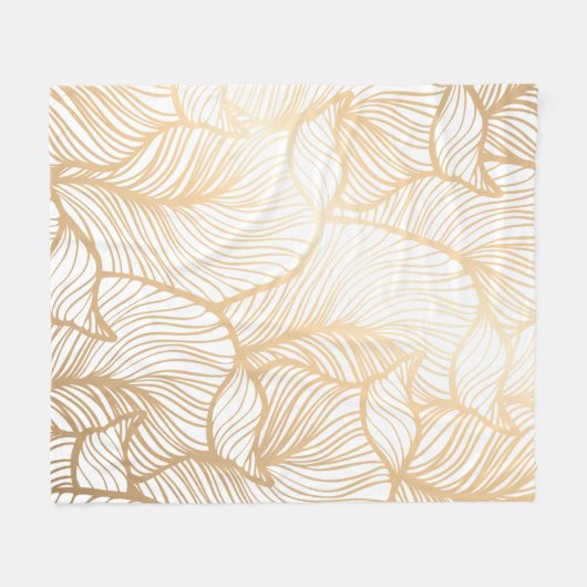 Damask floral gold Fleece Blanket (Voorkant (Horizontaal))