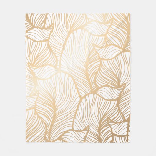 Damask floral gold Fleece Blanket Deken (Voorkant)