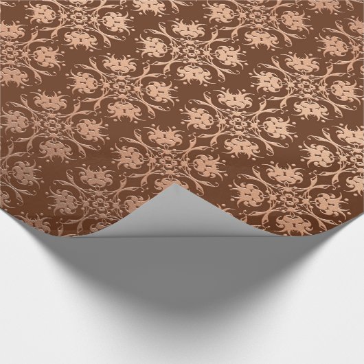 damask floral golden seamless patroon cadeaupapier (Hoek)