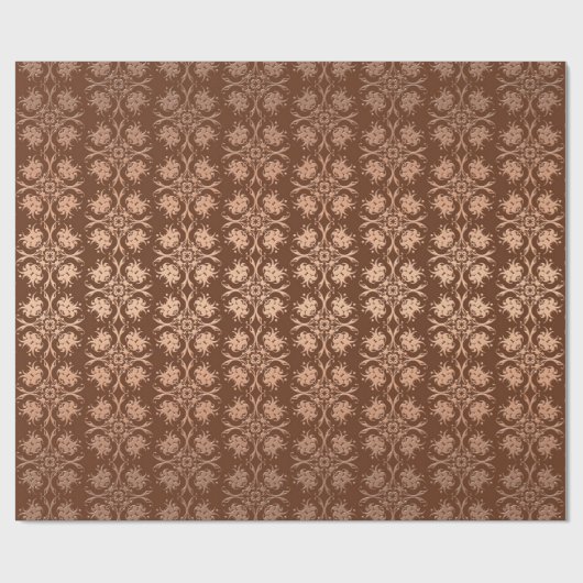 damask floral golden seamless patroon cadeaupapier (Vlak)