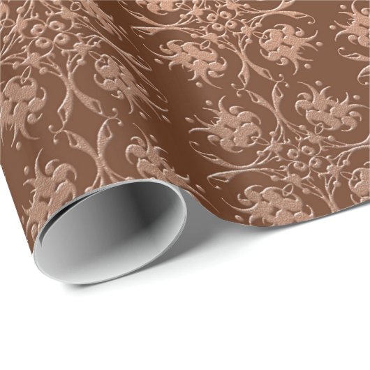 damask floral golden seamless patroon cadeaupapier (Rol Hoek)