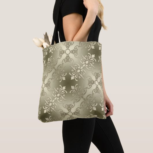 damask floral golden seamless patroon tote bag (Dichtbij)