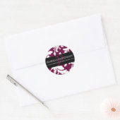 Damask Floral Monogram Cirkel Adres Label (Envelop)