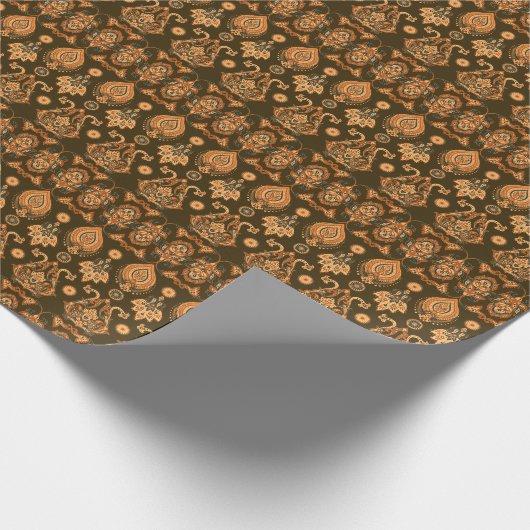 Damask Floral: naadloze  stijl Cadeaupapier (Hoek)