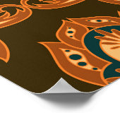 Damask Floral: naadloze  stijl Poster (Hoek)