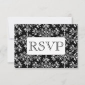 Damask Floral Pattern Aangepaste RSVP-kaarten Kaart (Voorkant)