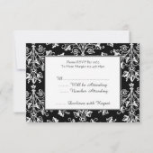 Damask Floral Pattern Aangepaste RSVP-kaarten Kaart (Achterkant)