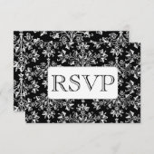 Damask Floral Pattern Aangepaste RSVP-kaarten Kaart (Voorkant / Achterkant)