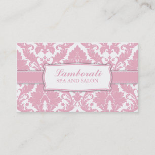 Damask Floral Pattern Elegant Mode Designer Visitekaartje