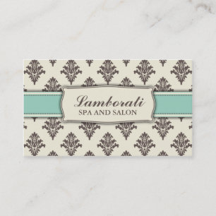 Damask Floral Pattern Elegant Modern Classy Retro Visitekaartje