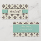 Damask Floral Pattern Elegant Modern Classy Retro Visitekaartje (Voorkant / Achterkant)