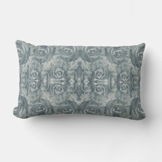  Damask Floral Pattern Light Green - Pillow Kussen (Voorkant)