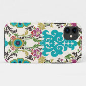 Damask Floral Pattern Plum Turquoise Case-Mate iPhone Case (Achterkant (horizontaal))