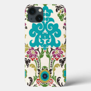 Damask Floral Pattern Plum Turquoise Case-Mate iPhone Case
