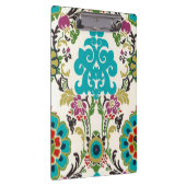 Damask Floral Pattern Plum Turquoise Klembord (Rechts)