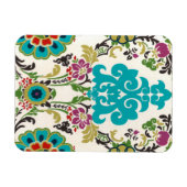 Damask Floral Pattern Plum Turquoise Magneet