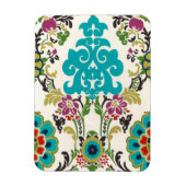 Damask Floral Pattern Plum Turquoise Magneet (Verticaal)