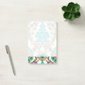 Damask Floral Pattern Plum Turquoise Post-it® Notes (Kantoor)