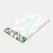 Damask Floral Pattern Plum Turquoise Post-it® Notes (Schuin)