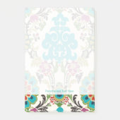 Damask Floral Pattern Plum Turquoise Post-it® Notes (Voorkant)