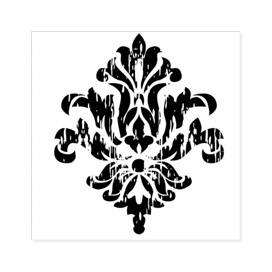  Damask Floral Rubber Art Stamp Rubberstempel (Afrduk)