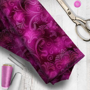 Damask Floral Shimmer Magenta Roos ID461 Stof