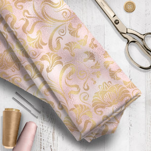 Damask Floral Shimmer Roos Gold ID461 Stof