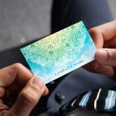 Damask Floral Waterverf Mandala Yoga Meditatie Visitekaartje