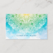 Damask Floral Waterverf Mandala Yoga Meditatie Visitekaartje (Voorkant)