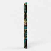 Damask Flower Gold Smaragd Zwart Case-Mate iPhone Case (Achterkant/rechts)