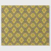 Damask Flowers  Bohemian Pattern Old Gold Cadeaupapier (Vlak)