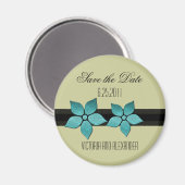 Damask Flowers Save the Date Magnet (Voorkant / Achterkant)