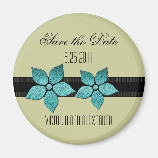 Damask Flowers Save the Date Magnet (Voorkant)