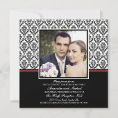 Damask Formal Photo Invitation Kaart (Voorkant)