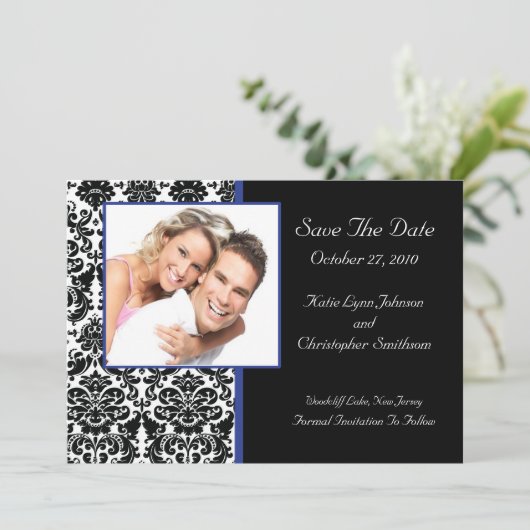 Damask Foto slaat de datum aankondiging op (Staand voorkant)