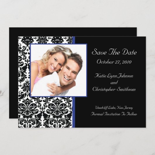 Damask Foto slaat de datum aankondiging op (Voorkant / Achterkant)