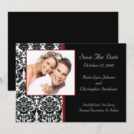 Damask Foto slaat de datum aankondiging op (Voorkant / Achterkant)
