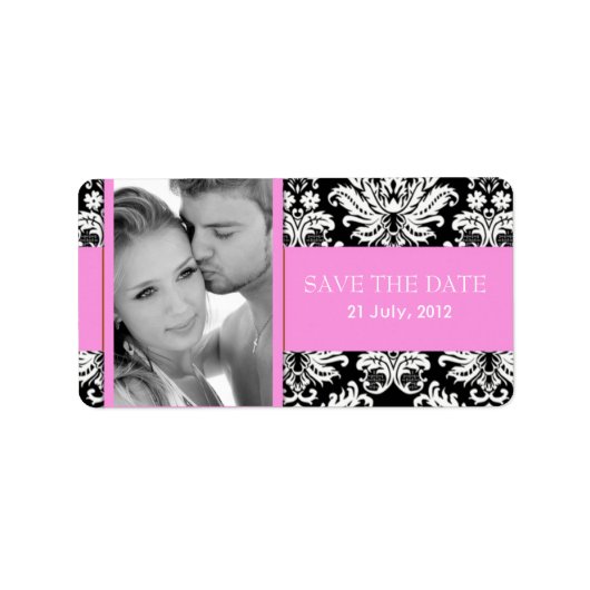 Damask Foto slaat de datumlabels op Etiket (Voorkant)