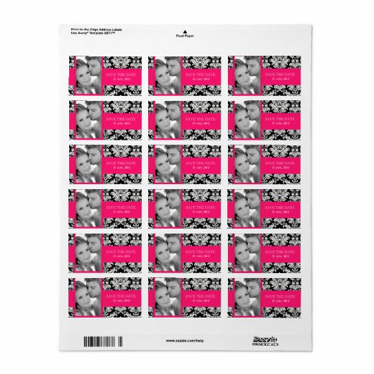 Damask Foto slaat de datumlabels op Etiket (Full Sheet)