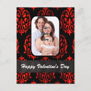 Damask foto template Valentijnsdag Feestdagenkaart