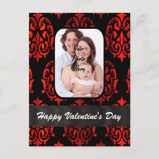 Damask foto template Valentijnsdag Feestdagenkaart (Voorkant)