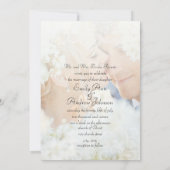  Damask Foto Wedding Invitations Kaart (Achterkant)