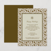 Damask Framed Holiday Party Uitnodiging (Voorkant / Achterkant)
