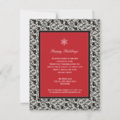 Damask Framed Holiday Party Uitnodiging (Voorkant)
