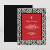 Damask Framed Holiday Party Uitnodiging (Voorkant / Achterkant)