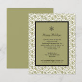 Damask Framed Holiday Party Uitnodiging (Voorkant / Achterkant)