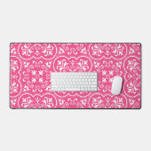 Damask Franse Roos kleur Bureaumat (Keyboard & Muis)