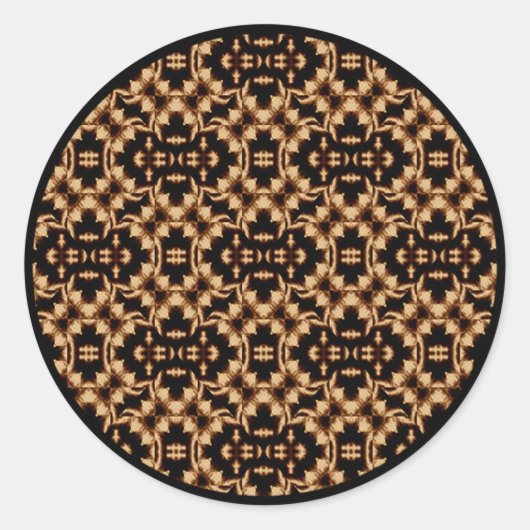 Damask French Lace Ronde Sticker (Voorkant)