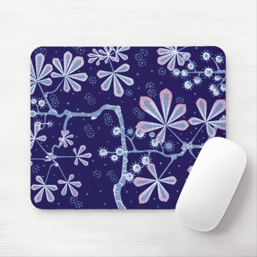 Damask Frost Flower Mousepad Muismat (Met muis)
