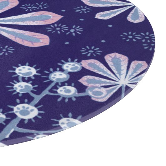 Damask Frost Round Glass Cutting Board Snijplank (Hoek)